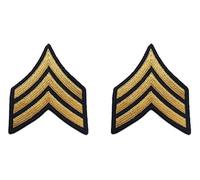 US Army Male Rank Gold On Blue Chevrons For ASU - brown -