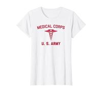US Army Medical Corp | WW2 Vintage PT Medic Training T-Shirt, Women, White, Small