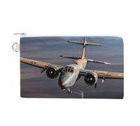 US Army Plane Coin Purse Canvas Wallet with Zipper Portable Mini Change Pouch Cute Money Pouch Small Organizer Coin Card Key Holder for Women Girls Daily Use Gift