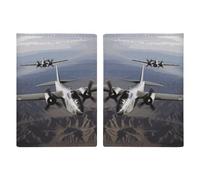 US Army Plane Printed Passport Cover Case Passport Holder For Travel Passport Cards Protector Travel Covers Wallet Case RFID Blocking Leather Card Case for Women Men, US Army Plane, 20.3x13.8cm,