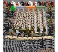 (US Army Type B 48PCS+ Weapons) World War II Minifigure Soldier US Army German Army Weapons Assembly Boy Toys