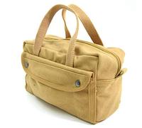US Army WW2 Style Canvas Tool Bag | Heavy Duty Military Storage Bag | Strong Small Utility Pouch for Tools, Equipment, Travel & Outdoor Use (Tan)