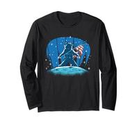 US Astronaut Moon Landing with US Flag Long Sleeve T-Shirt