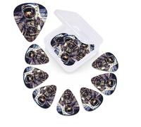 US Astronaut Travel Moon Guitar Picks 12 Pcs, 3 Different Thickness Celluloid Plectrum for Bass Electric Acoustic Guitars Ukulele Accessories Gift for Men Women (0.46mm, 0.71mm, 0.96mm)