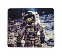 US Astronaut Travel Moon Mouse Pad with Stitched Edge, Comfortable Mouse Pads with Non-Slip Rubber Base Gaming Mouse Mat Washable Mousepads Computers Laptop Desk Accessories for Office 7 x 8.6 in