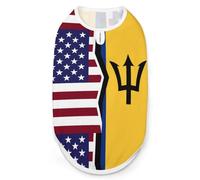 US & Barbados Flag Funny Dog Vest Cute Sleeveless Pet Shirt Pullover Cats T-Shirts Tank Tops 2XL