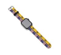 US & Barbados Flag Silicone Bands Compatible with IWatch Soft Waterproof Replacement Watchbands Strap