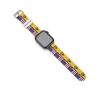 US & Barbados Flag Silicone Bands Compatible with IWatch Soft Waterproof Replacement Watchbands Strap