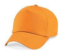 US BASIC 5 PANEL BASEBALL CAP HAT - 8 COLOURS (ORANGE)