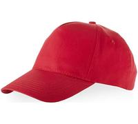 US BASIC 5 PANEL CHILDRENS BASEBALL CAP HAT - 13 COLOURS (RED)