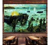 US Battle of Saipan Flag Banner Wall Chart Canvas Painting WW II Military Historical Posters & Prints Wall Art Decoration Tapestry For Room, Classroom, Home, Bedroom,38X57 inches