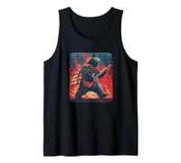 US Bear Flames Costume for Rock and Electric Guitar Lovers Tank Top