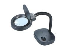 (US) Bench Magnifier 10x/5x 3/8 Diopter Flexible Gooseneck LED Table Desktop Magnifying Glass Lamp
