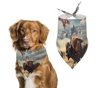 US Bisons Printed Dog Bandanas Novelty Pets Triangle Scarf Puppies Handkerchief for Small Medium Large Dogs Cats Rabbits
