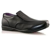 Us Brass Boys Kids New Formal Smart Casual Slip On Back To School Trainers Shoe, Black, 4 UK