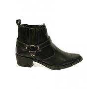 US Brass Men's Eastwood Cowboy Ankle Boots in Black | Size: 9 US Brass Black 9