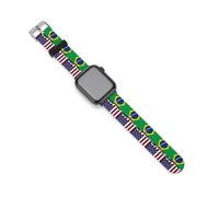 US & Brazilian Flag Silicone Bands Compatible with IWatch Soft Waterproof Replacement Watchbands Strap