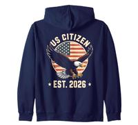 US Citizen Est. 2026 American Flag Bald Eagle Immigration Zip Hoodie