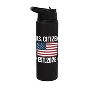 US Citizen Est 2026 Immigrant American Flag Citizenship Stainless Steel Insulated Water Bottle