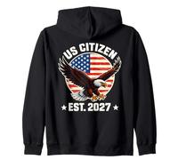 US Citizen Est. 2027 American Flag Bald Eagle Immigration Zip Hoodie