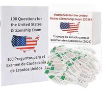 US Citizenship Test Flashcards 2025, 100 USCIS Civics Questions and Answers, Citizenship Exam Study Guide, US Civics Test Flashcards, Combo Set, English/Spanish (1)