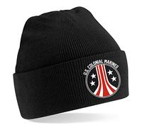 US Colonial Marines Logo Inspired by Alien Embroidered Acrylic Beanie Hat Black