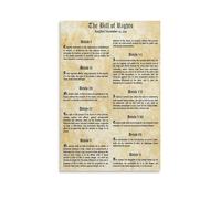 US Constitution History Poster, Bill of Rights & Founding Documents, Civics Government Class Wall Art(Unframed,08x12inch(20x30cm))