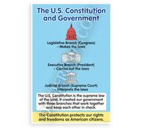 US Constitution Three Branches of Government Educational 12x18 US Made Poster
