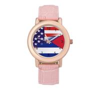 US Cuba Flag Fashion Women's Watch Easy Reader Novelty Slim Quartz Casual Dress Wrist Watches