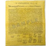 US Declaration of Independence Historical Document on Antiqued Parchment Paper