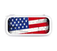US Distressed Flag Carrying Case Compatible with Switch Hard Travel Storage Bag with 15 Game Card Slots