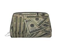 US Dollar Currency Money Printed Large Makeup Organizer Versatile Toiletry Case with Secure Zipper Closure for Women