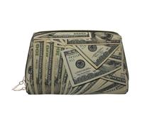 US Dollar Currency Money Printed Large Makeup Organizer Versatile Toiletry Case with Secure Zipper Closure for Women