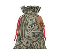 Us Dollar Currency Money Printing 4.7x6.9 In Christmas Bag With Drawstring,Ideal For Adults To Wrap Gifts For Christmas Halloween