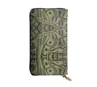 Us Dollar Money Leather Wallet - Fully Printed Design, Durable Faux Leather, Metal Zipper, Multiple Card Slots And Cash Pocket, Perfect For Elegant Men Or Women, A Stylish And Personalized Gift