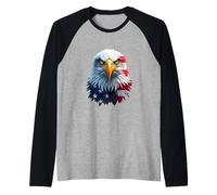 US Eagle Pride - American Flag Raglan Baseball Tee