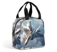 US Fighter Plane F-22 Raptor in Flight Lunch Bag Insulated Lunch Box Leakproof Cooler Bag for Work Travel Outdoor