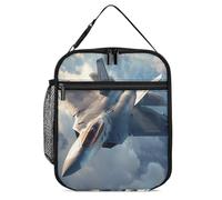 US Fighter Plane F-22 Raptor in Flight Lunch Box for Men Women Insulated Lunch Bags Portable Cooler Tote for Work Picnic