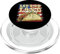 US Flag America Let's Go Taco Lover 4th of July Funny Meme PopSockets PopGrip for MagSafe
