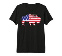 US Flag American Buffalo Bison Design Premium T-Shirt