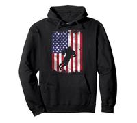 US Flag American Football Player Vintage Patriotic Men Women Pullover Hoodie