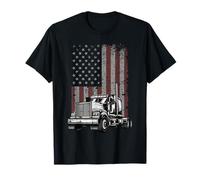 US Flag American Funny Trucker Truck Driver Trucking Mens T-Shirt