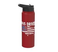 US Flag Bus Driver Stainless Steel Insulated Water Bottle