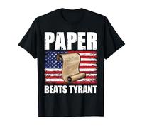 US Flag Constitution Patriotic Paper Beats Tyrant T-Shirt