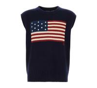 US Flag Cotton/Wool Vest - male - Polo Ralph Lauren - Sleeveless Jumpers - Blue - M - Knitwear M