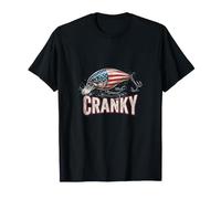 US Flag Cranky Crankbait Fishing Lure Angler T-Shirt