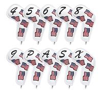 US Flag Golf Iron Covers Headcovers - 10pcs Patriotism Golf Club Covers for Irons - White Synthetic Leather Golf Iron Wedge Head Covers fits for PXG, Taylormade, Mizuno JPX MP, Etc.