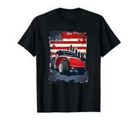 US Flag Hotrod Tee Patriotic American Vintage Car Man Kids T-Shirt