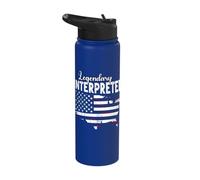 US Flag Interpreter Stainless Steel Insulated Water Bottle