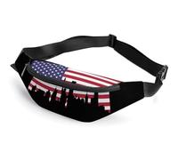 US Flag NY City Skyline Printed Crossbody Fanny Pack Fashion Waist Bag with Adjustable Strap for Men Women